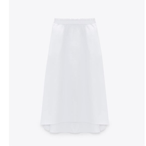 Zara white Poplin high waisted Midi Skirt Size L NEW WITH TAG! - Picture 11 of 11